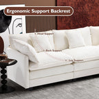 111.4 L-Shaped Cloud Sectional Sofa with Ottoman - 4-Seat Chenille Couch for Living Room