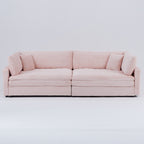 112-inch black corduroy sofa: two throw pillows, four backrests, opening up a new style for the living room's casual area