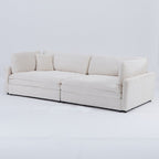112-inch black corduroy sofa: two throw pillows, four backrests, opening up a new style for the living room's casual area