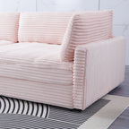 112-inch black corduroy sofa: two throw pillows, four backrests, opening up a new style for the living room's casual area