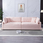 112-inch black corduroy sofa: two throw pillows, four backrests, opening up a new style for the living room's casual area