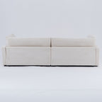 112-inch black corduroy sofa: two throw pillows, four backrests, opening up a new style for the living room's casual area