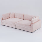 112-inch black corduroy sofa: two throw pillows, four backrests, opening up a new style for the living room's casual area