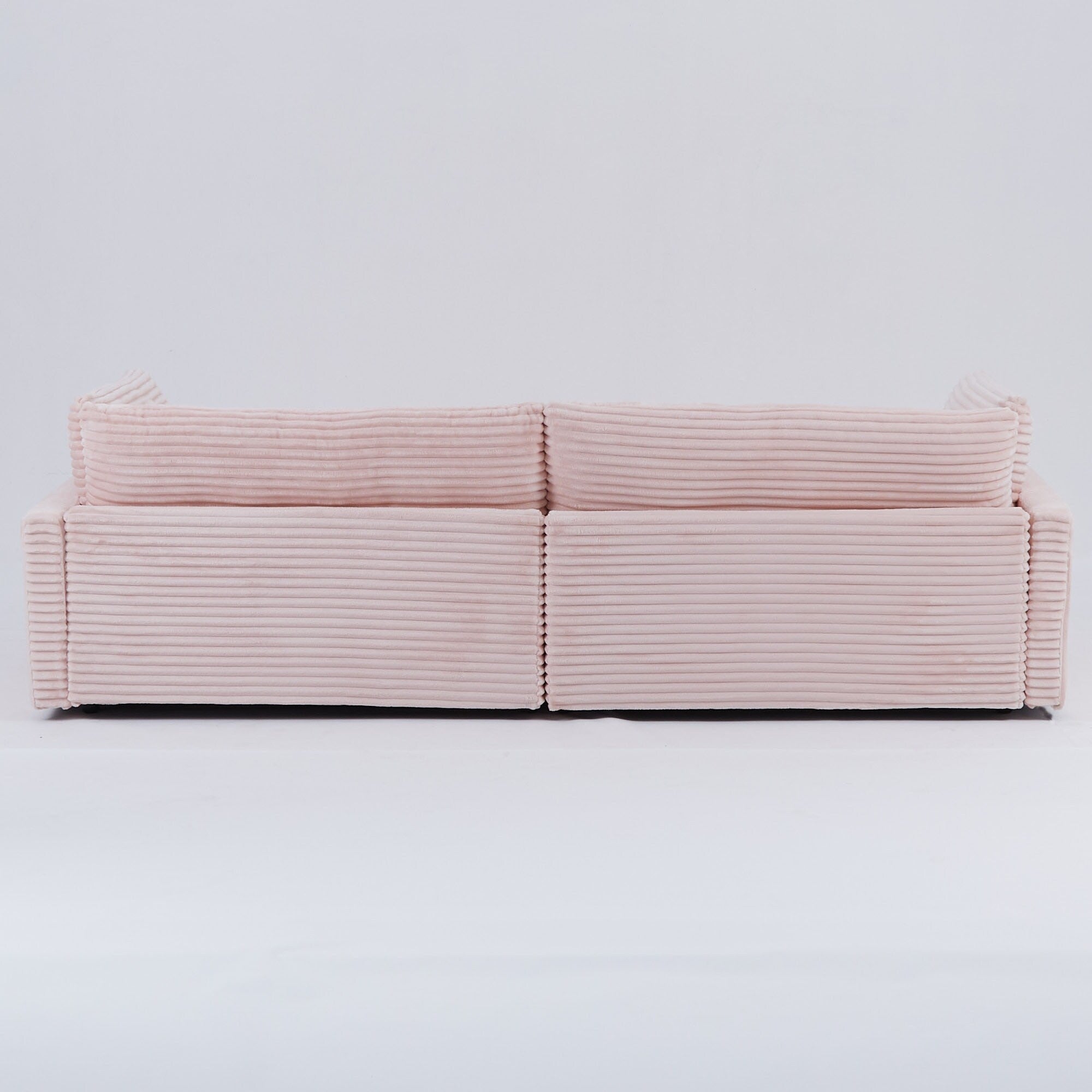 112-inch black corduroy sofa: two throw pillows, four backrests, opening up a new style for the living room's casual area