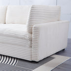 112-inch black corduroy sofa: two throw pillows, four backrests, opening up a new style for the living room's casual area