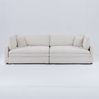 112-inch black corduroy sofa: two throw pillows, four backrests, opening up a new style for the living room's casual area