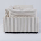 112-inch black corduroy sofa: two throw pillows, four backrests, opening up a new style for the living room's casual area