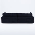 112-inch black corduroy sofa: two throw pillows, four backrests, opening up a new style for the living room's casual area