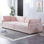 112-inch black corduroy sofa: two throw pillows, four backrests, opening up a new style for the living room's casual area