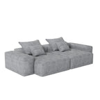 113.39 Chenille Modular 4-Seater Sofa, Sparkling Tufted Design, Non-Slip Base