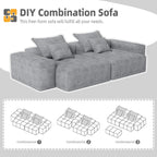 113.39 Chenille Modular 4-Seater Sofa, Sparkling Tufted Design, Non-Slip Base