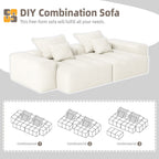 113.39 Chenille Modular 4-Seater Sofa, Sparkling Tufted Design, Non-Slip Base