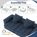 113.39 Chenille Modular 4-Seater Sofa, Sparkling Tufted Design, Non-Slip Base