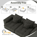113.39 Chenille Modular 4-Seater Sofa, Sparkling Tufted Design, Non-Slip Base