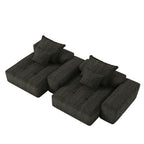 113.39 Chenille Modular 4-Seater Sofa, Sparkling Tufted Design, Non-Slip Base