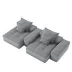 113.39 Chenille Modular 4-Seater Sofa, Sparkling Tufted Design, Non-Slip Base