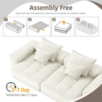 113.39 Chenille Modular 4-Seater Sofa, Sparkling Tufted Design, Non-Slip Base