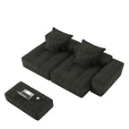 113.39 Chenille Modular 4-Seater Sofa, Sparkling Tufted Design, Non-Slip Base