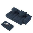 113.39 Chenille Modular 4-Seater Sofa, Sparkling Tufted Design, Non-Slip Base