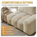 114 Wood 4-Seater Sofa with Solid Wood Frame, Stain-Resistant & Easy Clean, for Pet-Friendly Homes