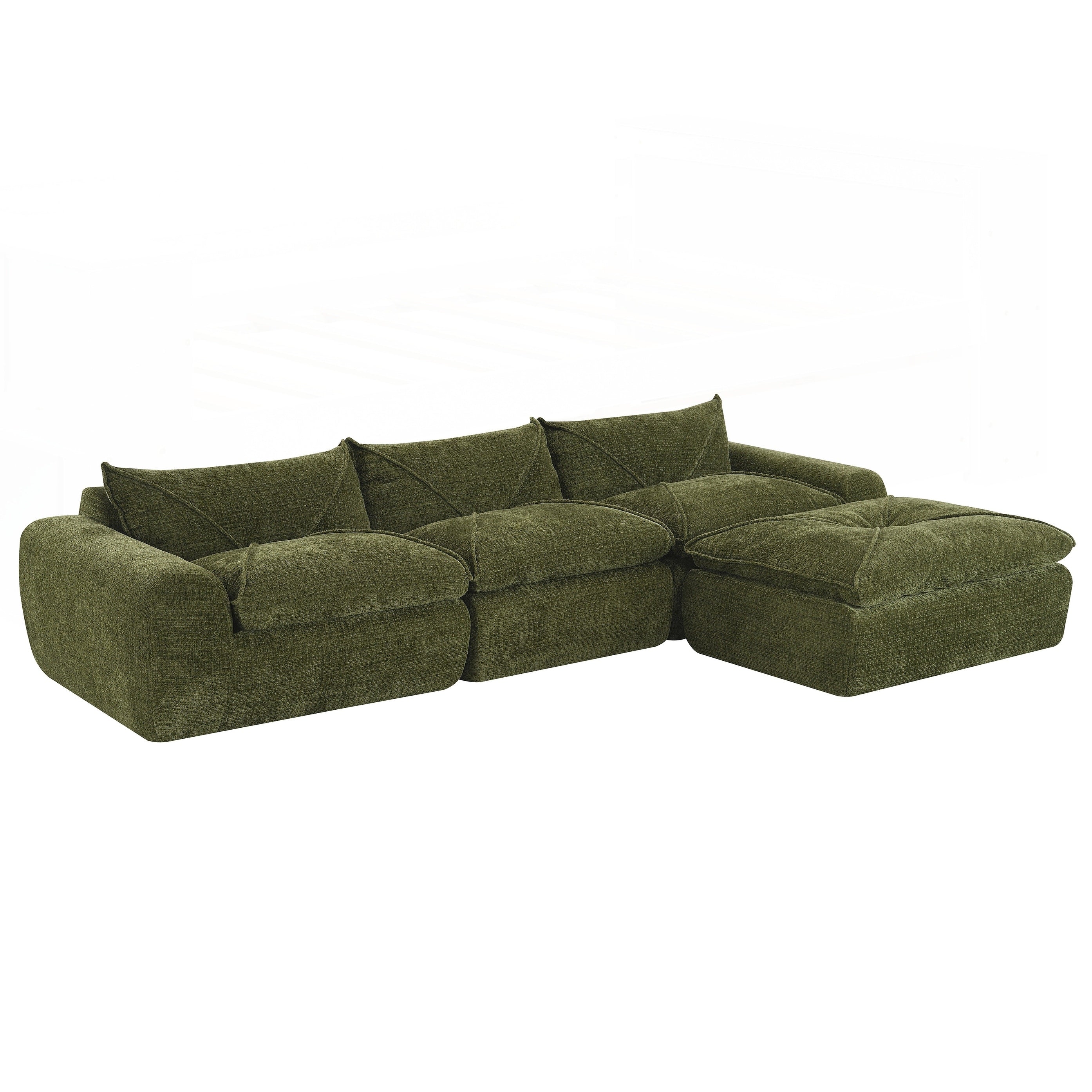 116 Inch Fully Compressed Sofa with High Density Foam