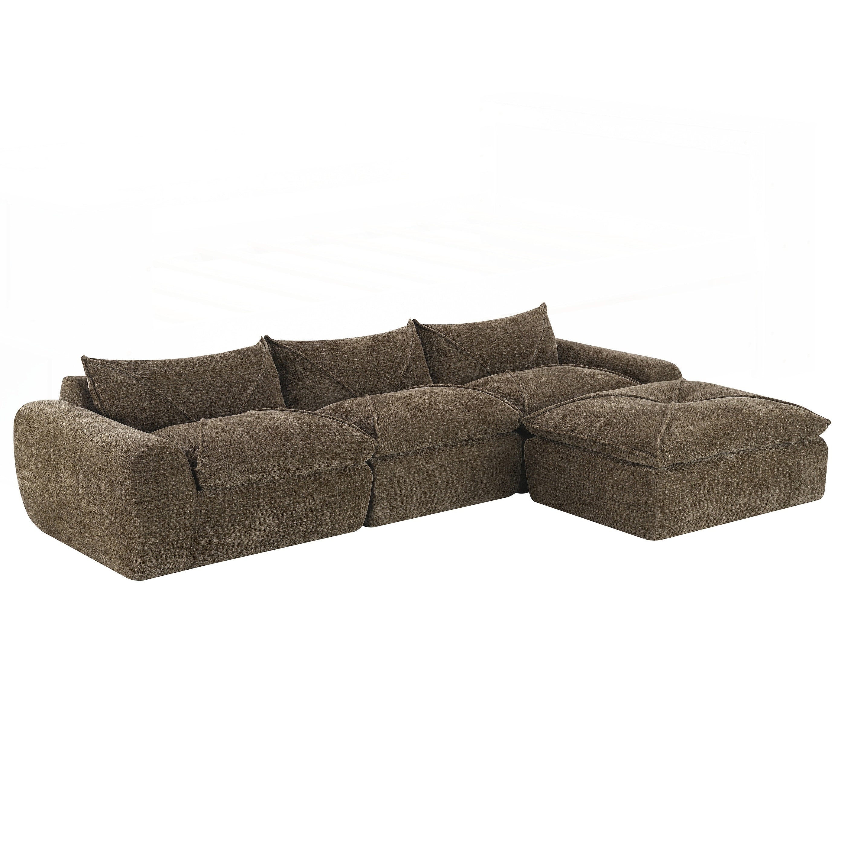 116 Inch Fully Compressed Sofa with High Density Foam
