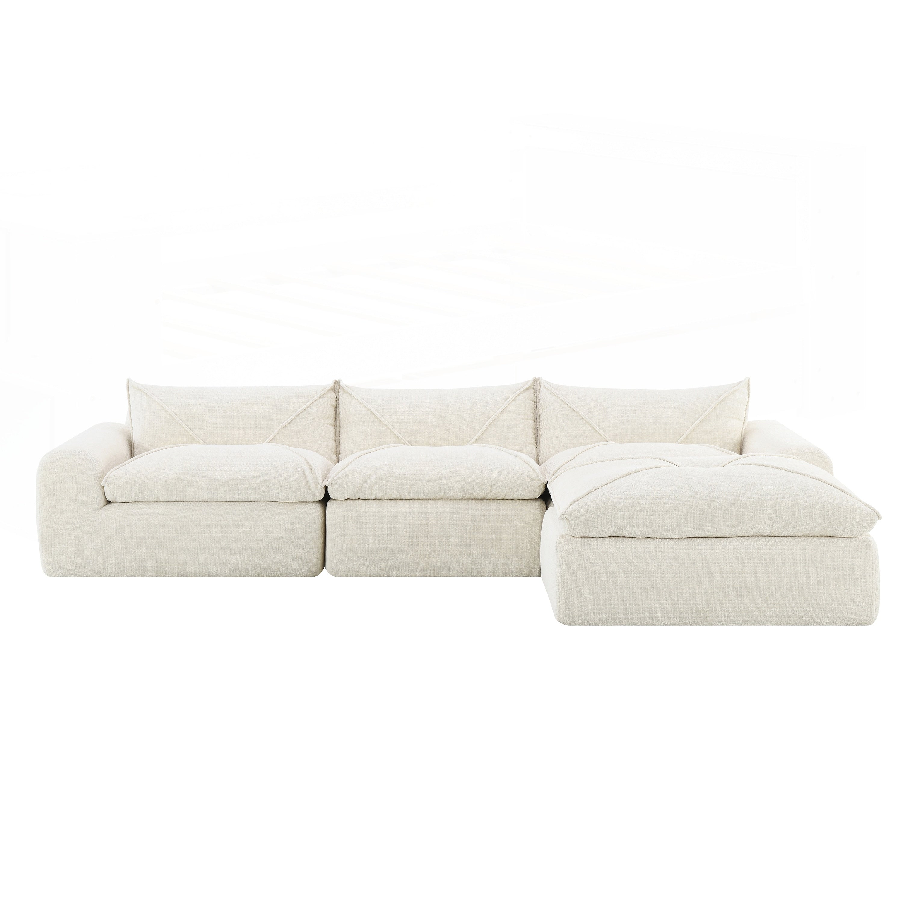 116 Inch Fully Compressed Sofa with High Density Foam