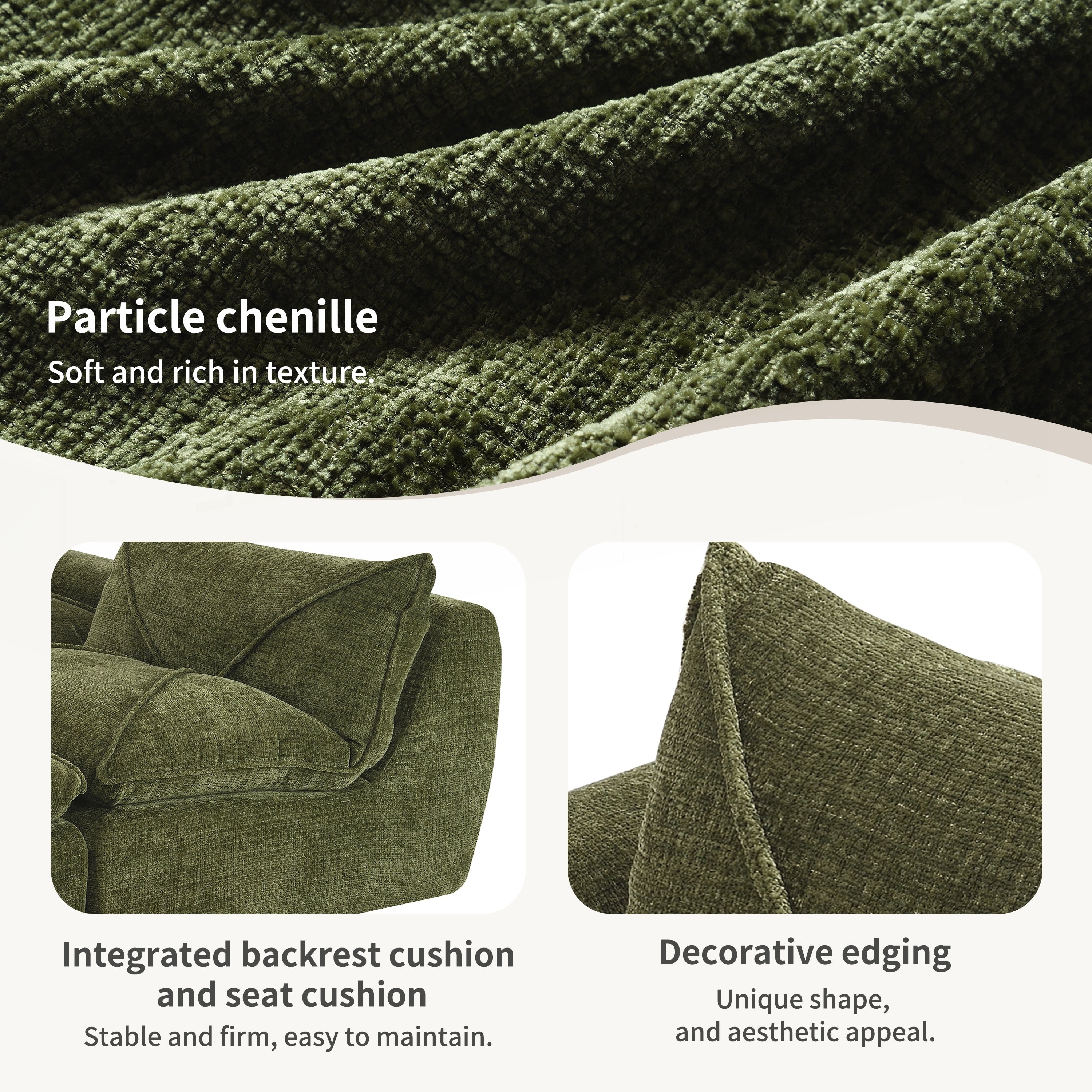 116 Inch Fully Compressed Sofa with High Density Foam