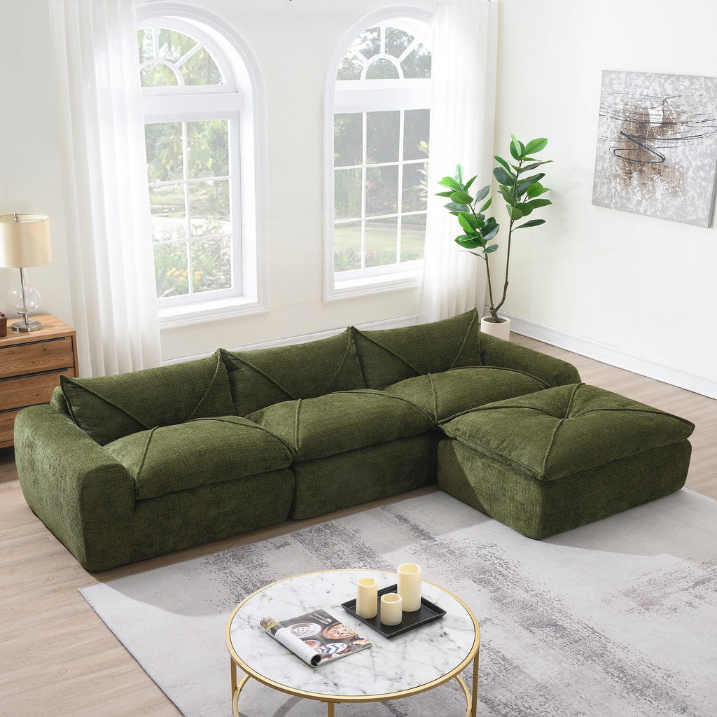 116 Inch Fully Compressed Sofa with High Density Foam
