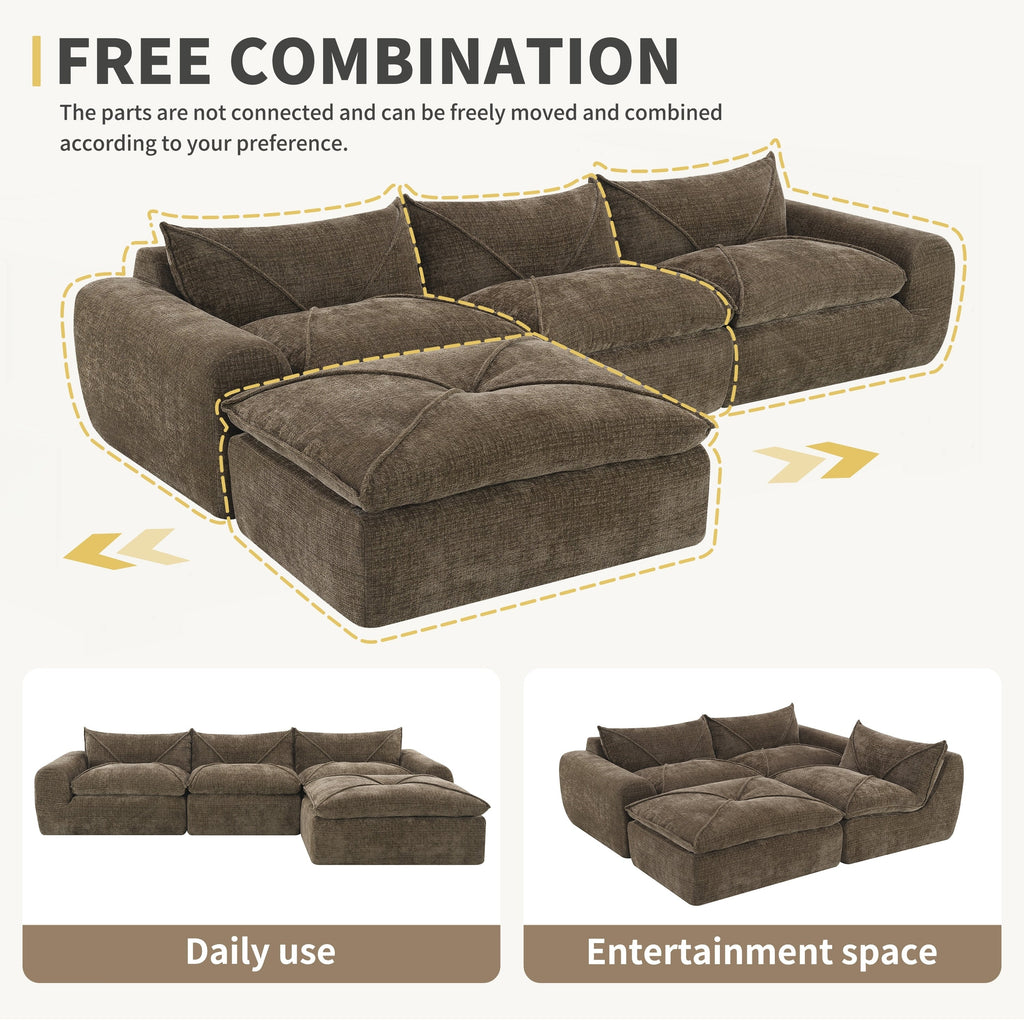 116 Inch Fully Compressed Sofa with High Density Foam