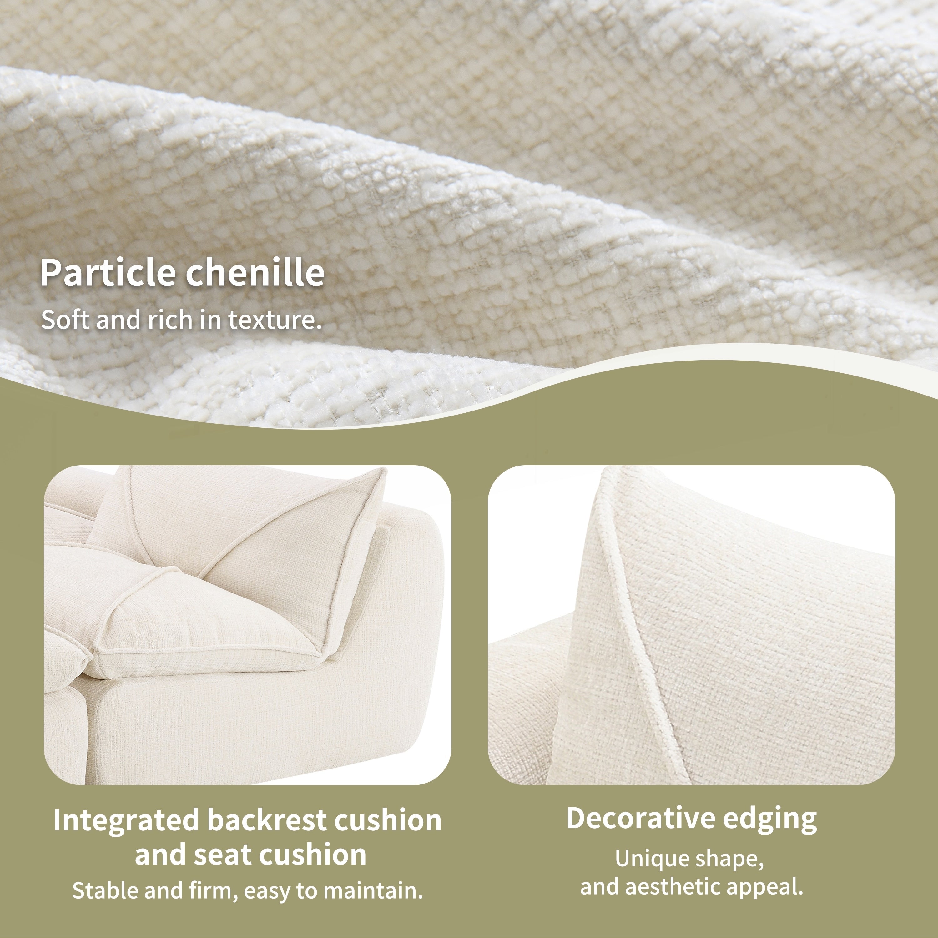 116 Inch Fully Compressed Sofa with High Density Foam