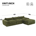 116 Inch Fully Compressed Sofa with High Density Foam