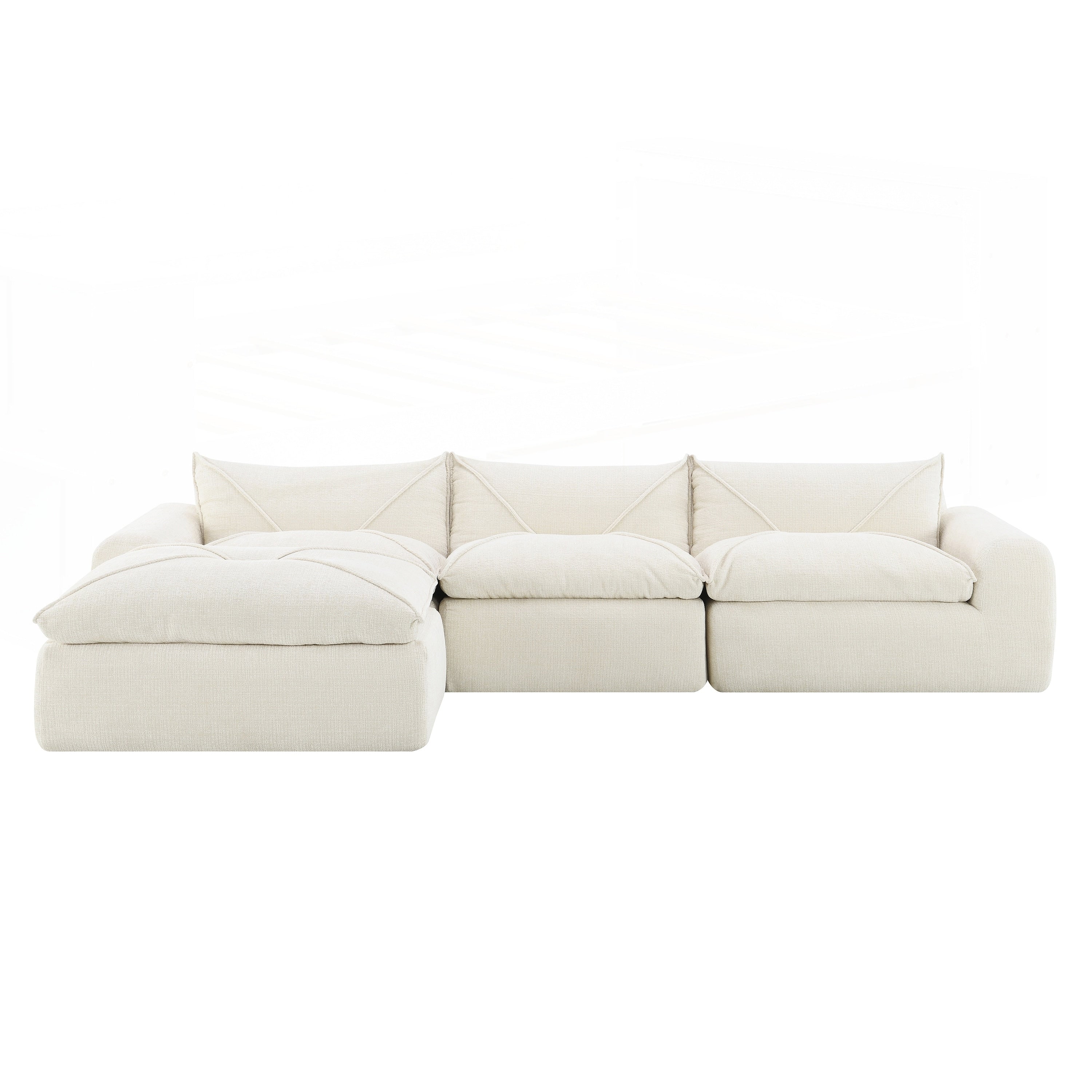116 Inch Fully Compressed Sofa with High Density Foam