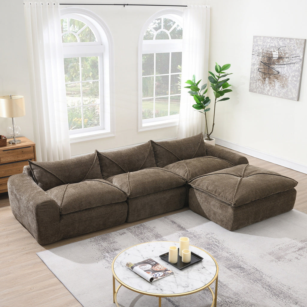 116 Inch Fully Compressed Sofa with High Density Foam