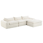 116'' Fully Compressed Sofa with High Density Foam, No Assembly Required, Legless Design without Frame