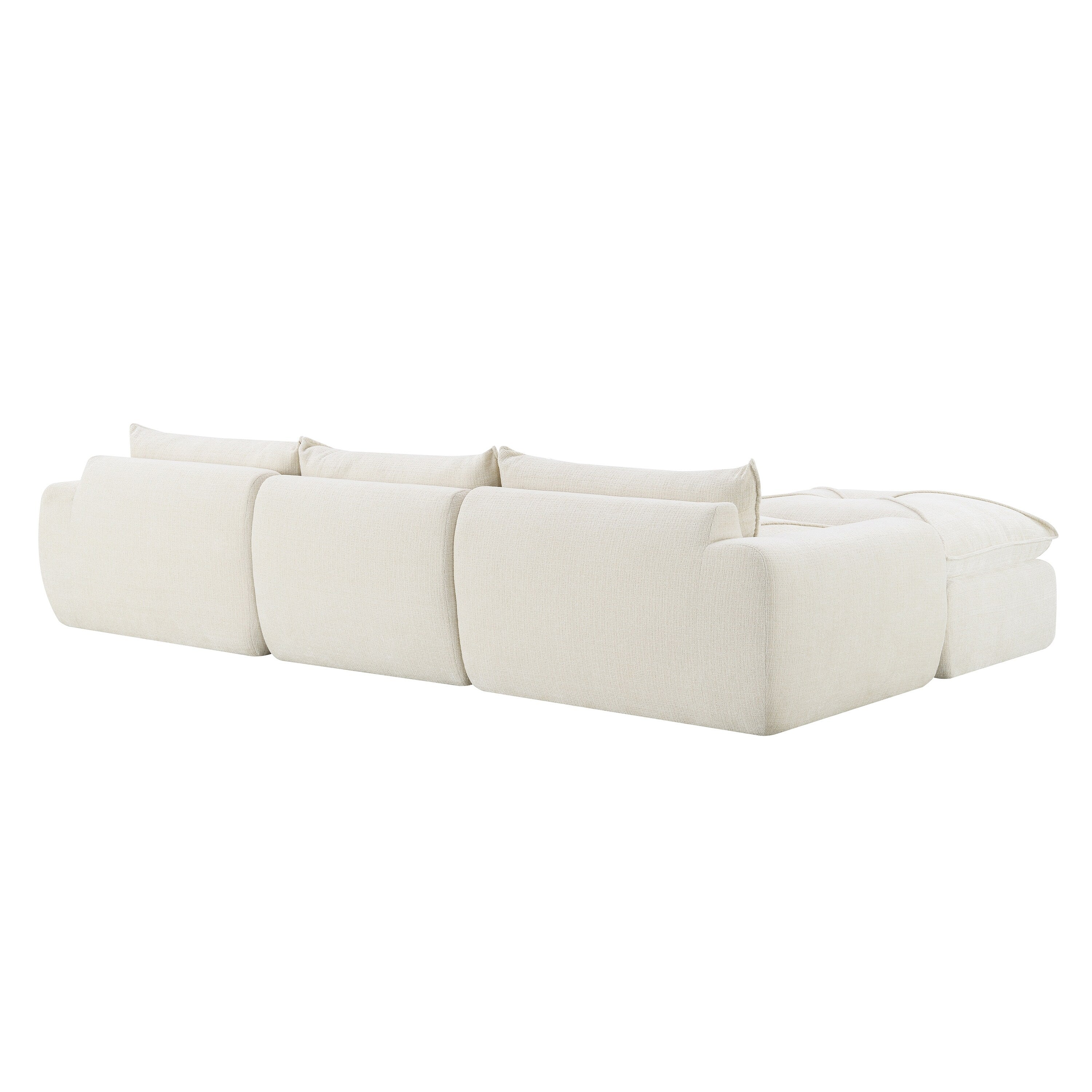 116'' Fully Compressed Sofa with High Density Foam, No Assembly Required, Legless Design without Frame