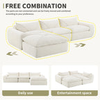 116'' Fully Compressed Sofa with High Density Foam, No Assembly Required, Legless Design without Frame