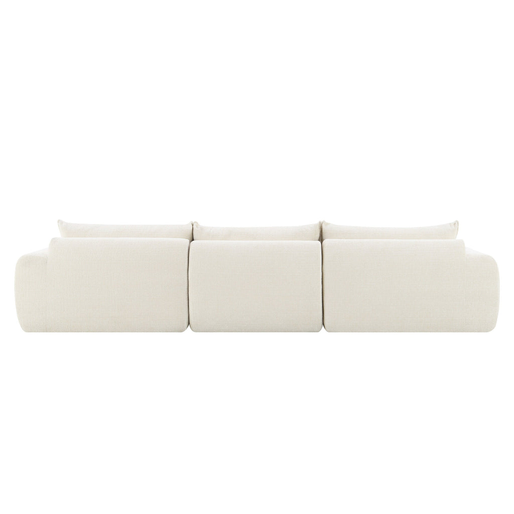 116'' Fully Compressed Sofa with High Density Foam, No Assembly Required, Legless Design without Frame