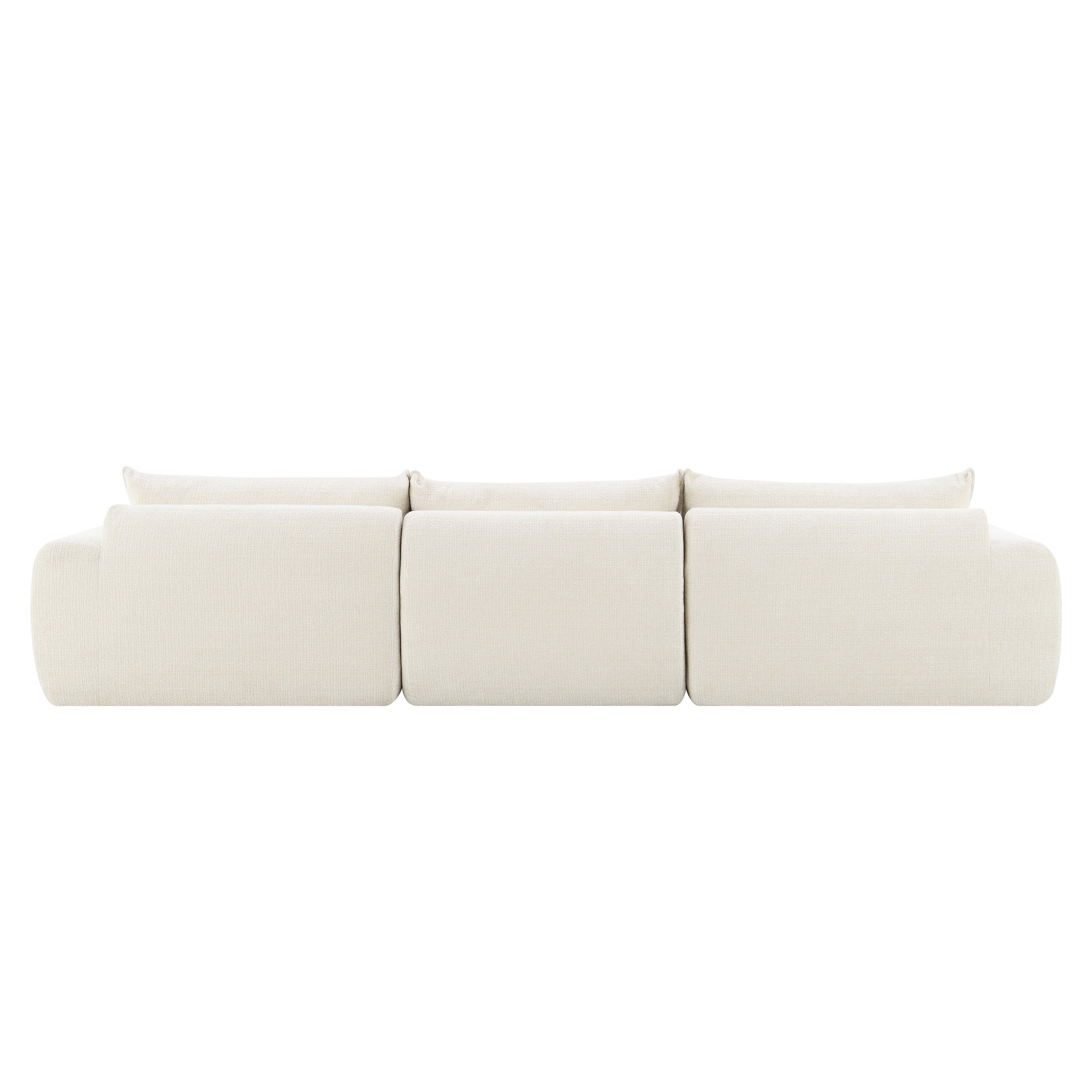 116'' Fully Compressed Sofa with High Density Foam, No Assembly Required, Legless Design without Frame