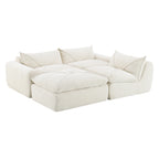 116'' Fully Compressed Sofa with High Density Foam, No Assembly Required, Legless Design without Frame