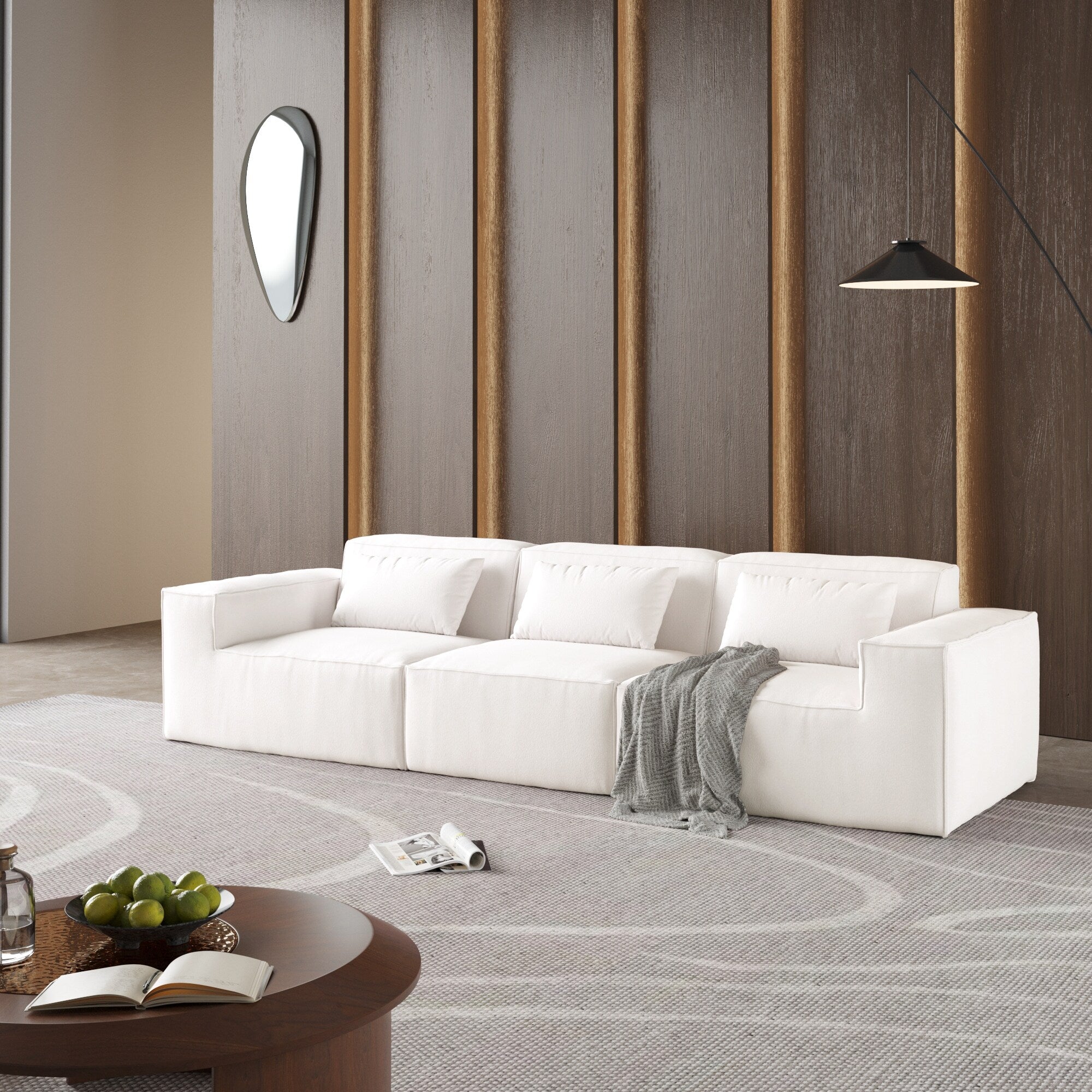 118 Modular Sectional Sofa, Huge Plus 3 Seater Cloud Couch, Modern Comfy Corduroy Couches