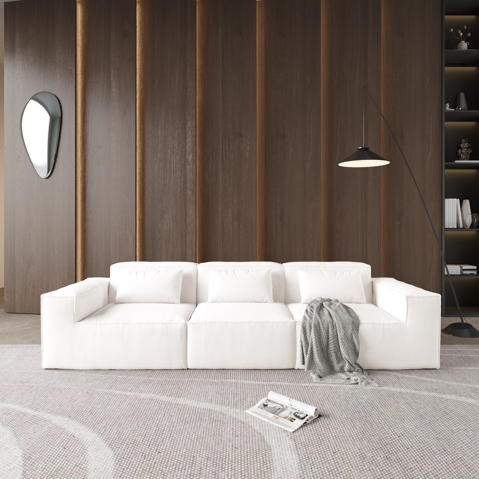 118 Modular Sectional Sofa, Huge Plus 3 Seater Cloud Couch, Modern Comfy Corduroy Couches