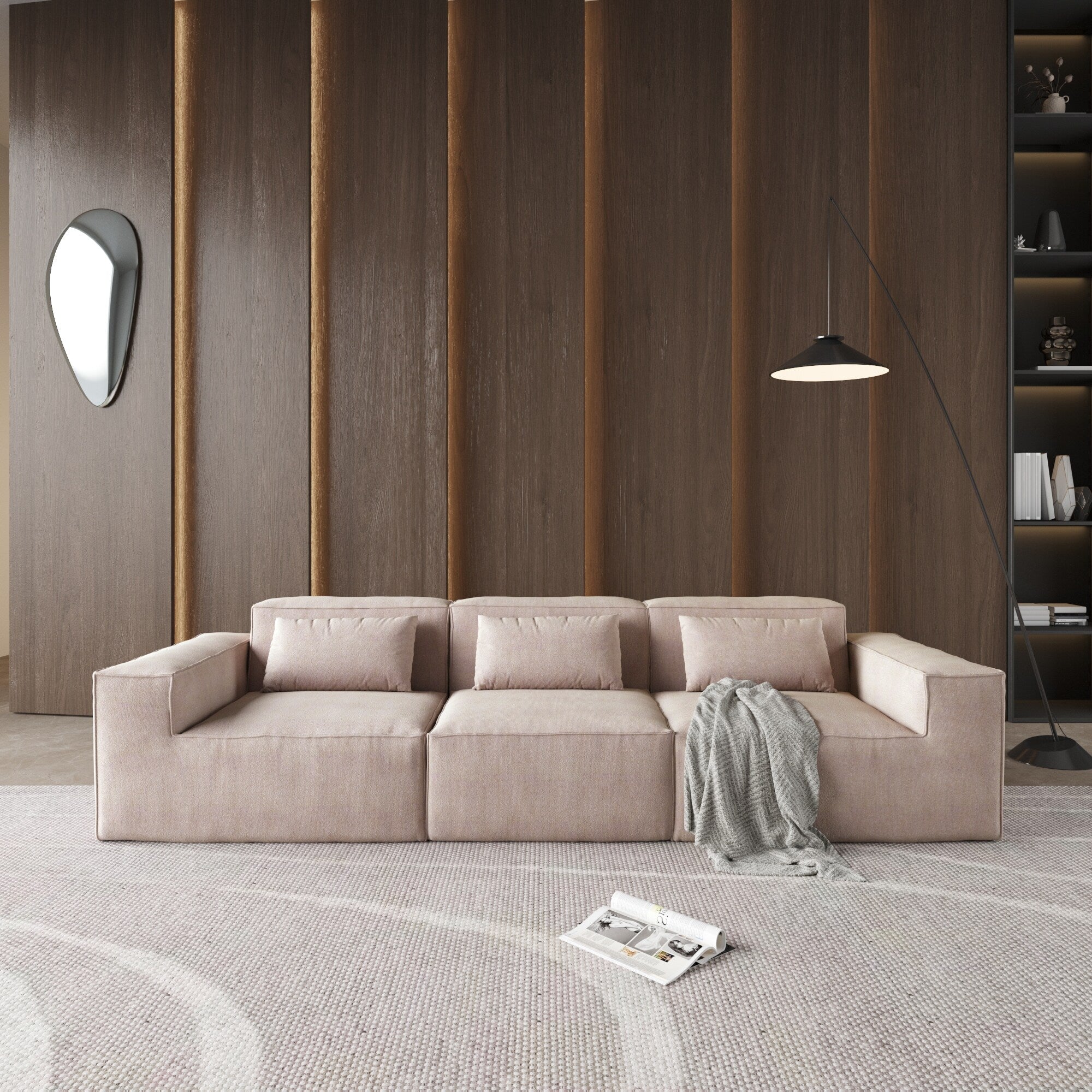 118 Modular Sectional Sofa, Huge Plus 3 Seater Cloud Couch, Modern Comfy Corduroy Couches