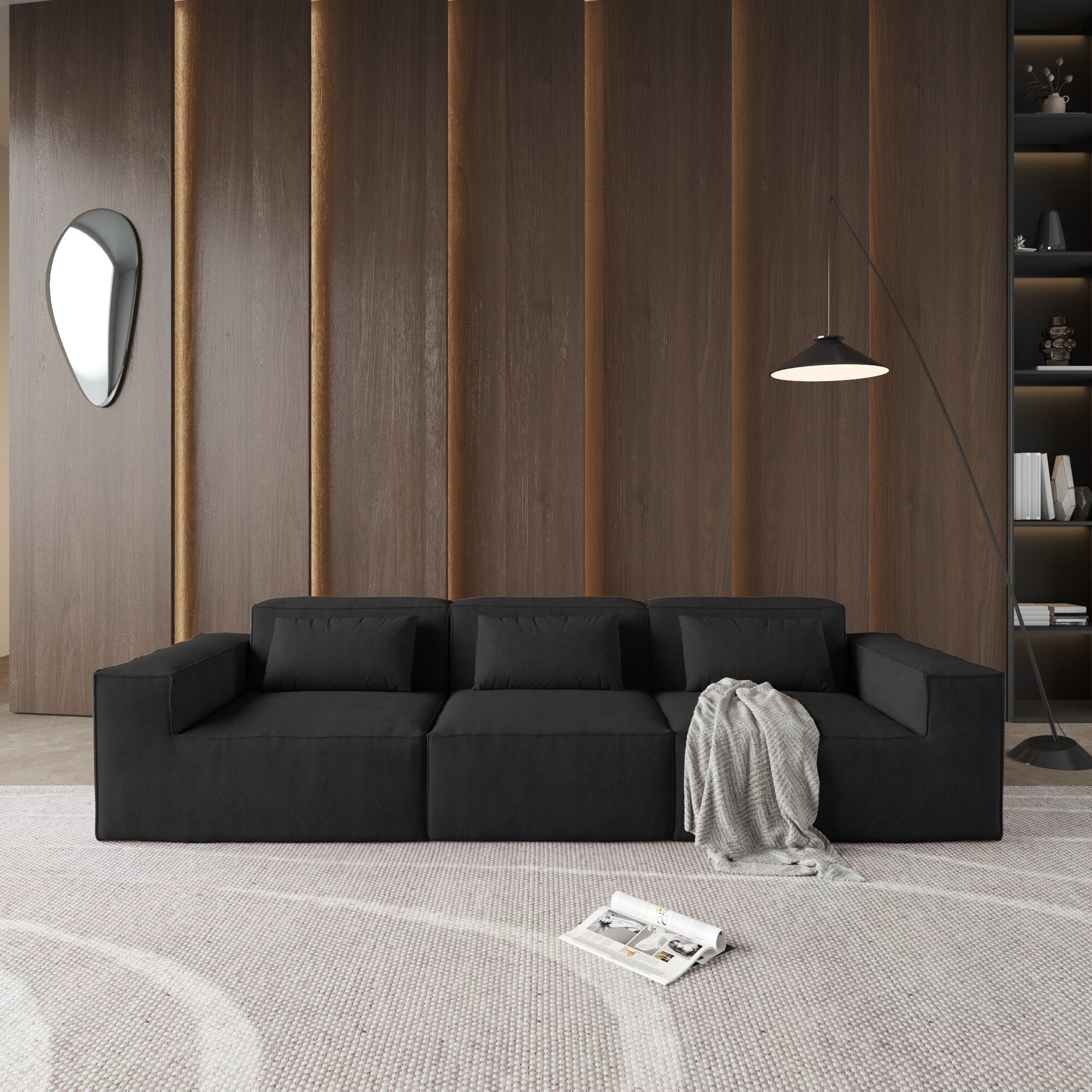 118 Modular Sectional Sofa, Huge Plus 3 Seater Cloud Couch, Modern Comfy Corduroy Couches