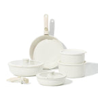 11pcs Pots and Pans Set, Nonstick Cookware Sets Detachable Handle, Kitchen Cookware Set, RV Cookware Set, Oven Safe, Cream White