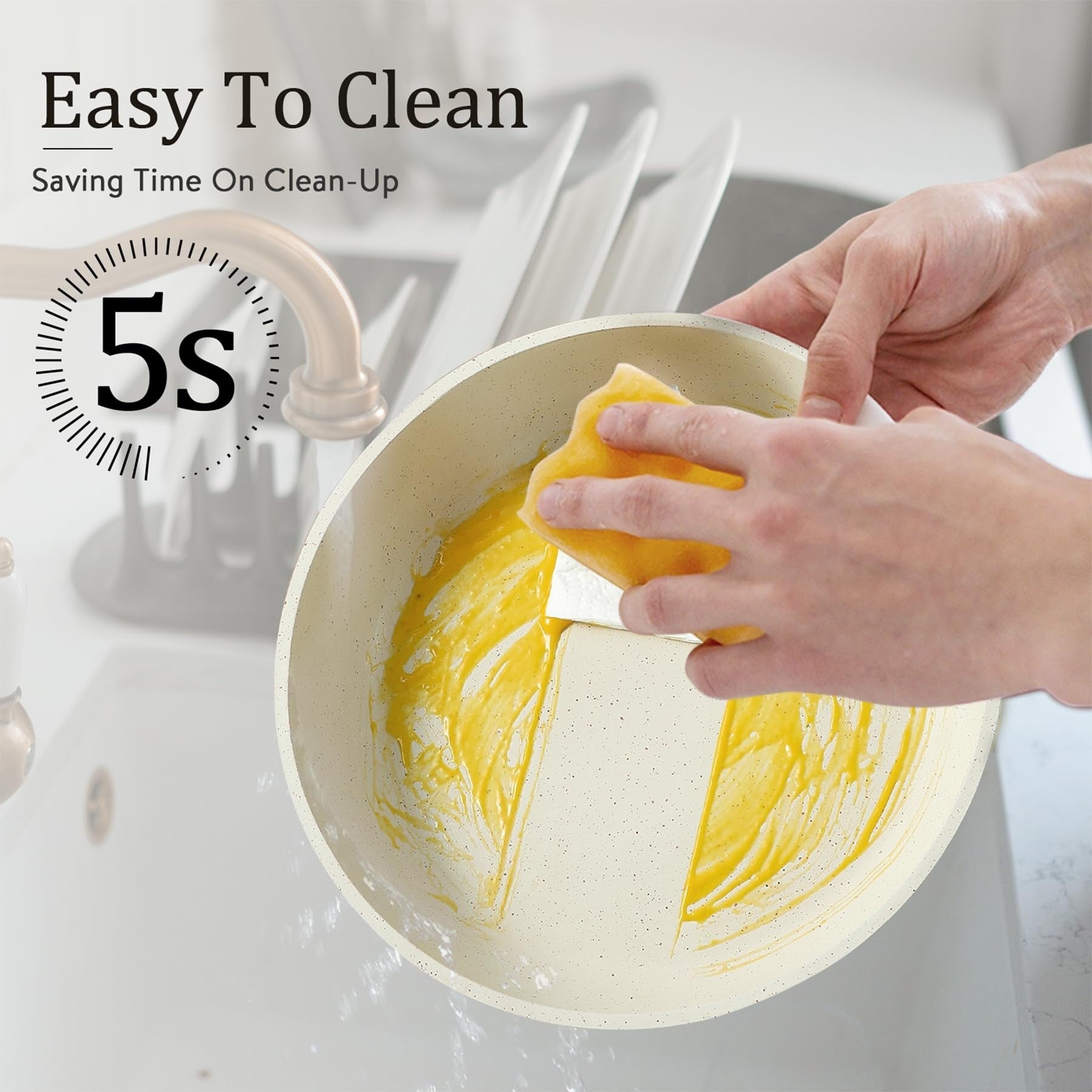11pcs Pots and Pans Set, Nonstick Cookware Sets Detachable Handle, Kitchen Cookware Set, RV Cookware Set, Oven Safe, Cream White