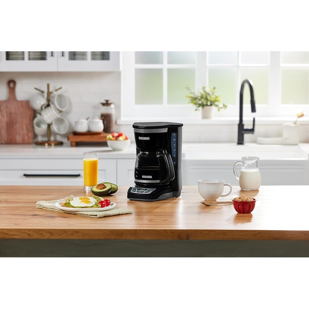 12-Cup Digital Coffee Maker, Programmable, Washable Filter, Sneak-A-Cup, Auto Brew, Keep Hot Plate, Black