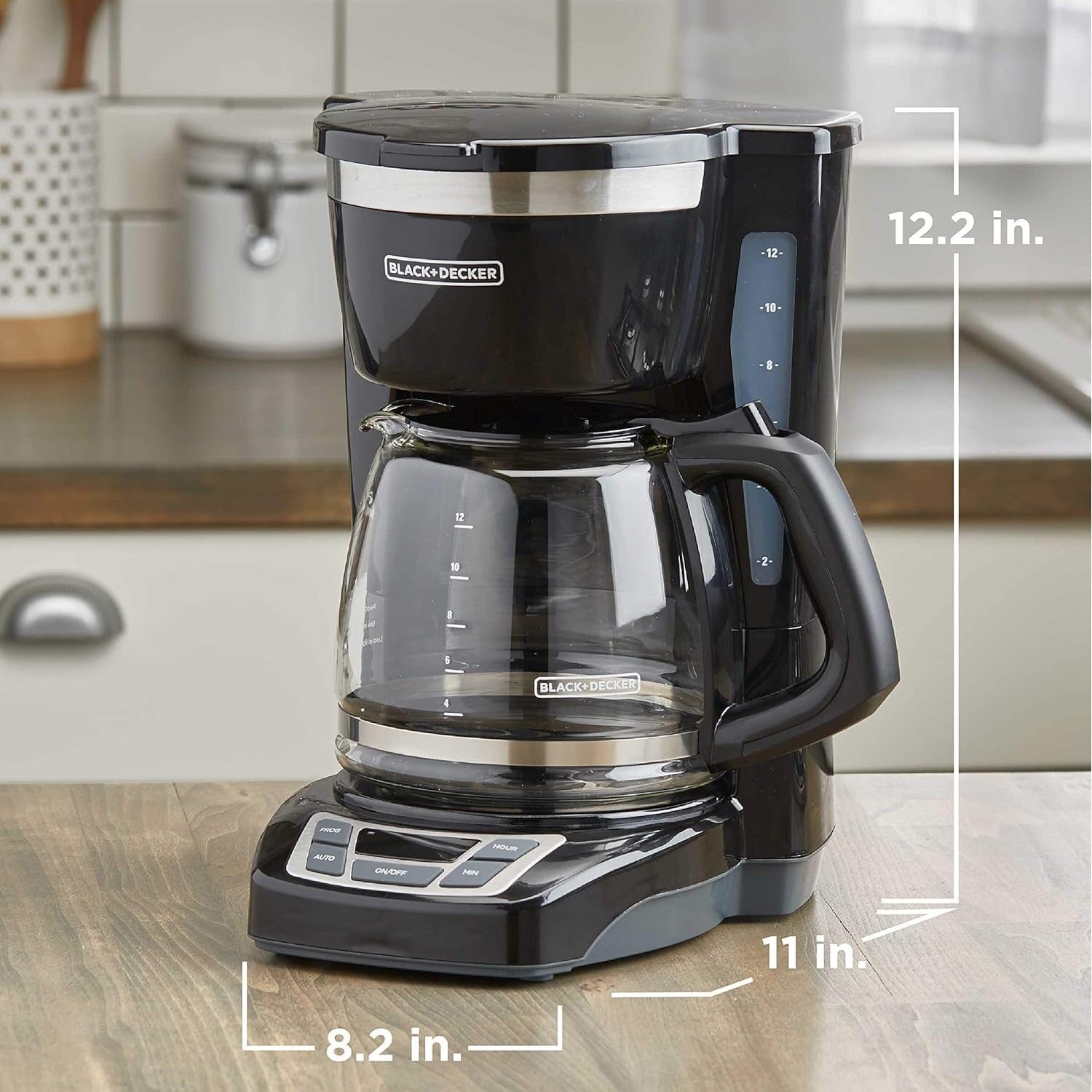 12-Cup Digital Coffee Maker, Programmable, Washable Filter, Sneak-A-Cup, Auto Brew, Keep Hot Plate, Black