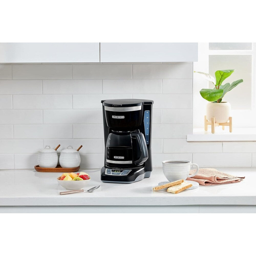 12-Cup Digital Coffee Maker, Programmable, Washable Filter, Sneak-A-Cup, Auto Brew, Keep Hot Plate, Black