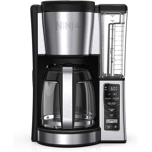 12-Cup Programmable Coffee Brewer, 2 Brew Styles, Adjustable Warm Plate, 60oz Reservoir, Delay Brew, Black Stainless